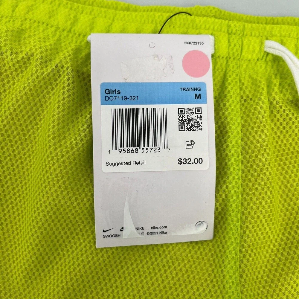 NIKE DRI-FIT TEMPO‎ LINED RUNNING SHORTS Youth Girl Medium 10-12 Atomic Green